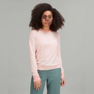 Lululemon Silk-Blend Crewneck Sweater in Heathered Dew Pink